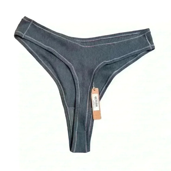 SKIMS COTTON JERSEY DIPPED THONG KYANITE SIZE 2X - Picture 7 of 9